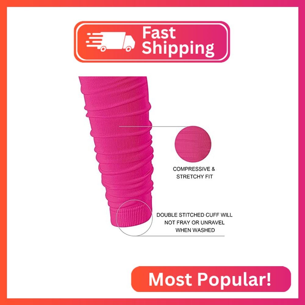 QEES Pink Football Scrunch Leg Sleeves for Men Women,Calf Leg Compression Sleeve
