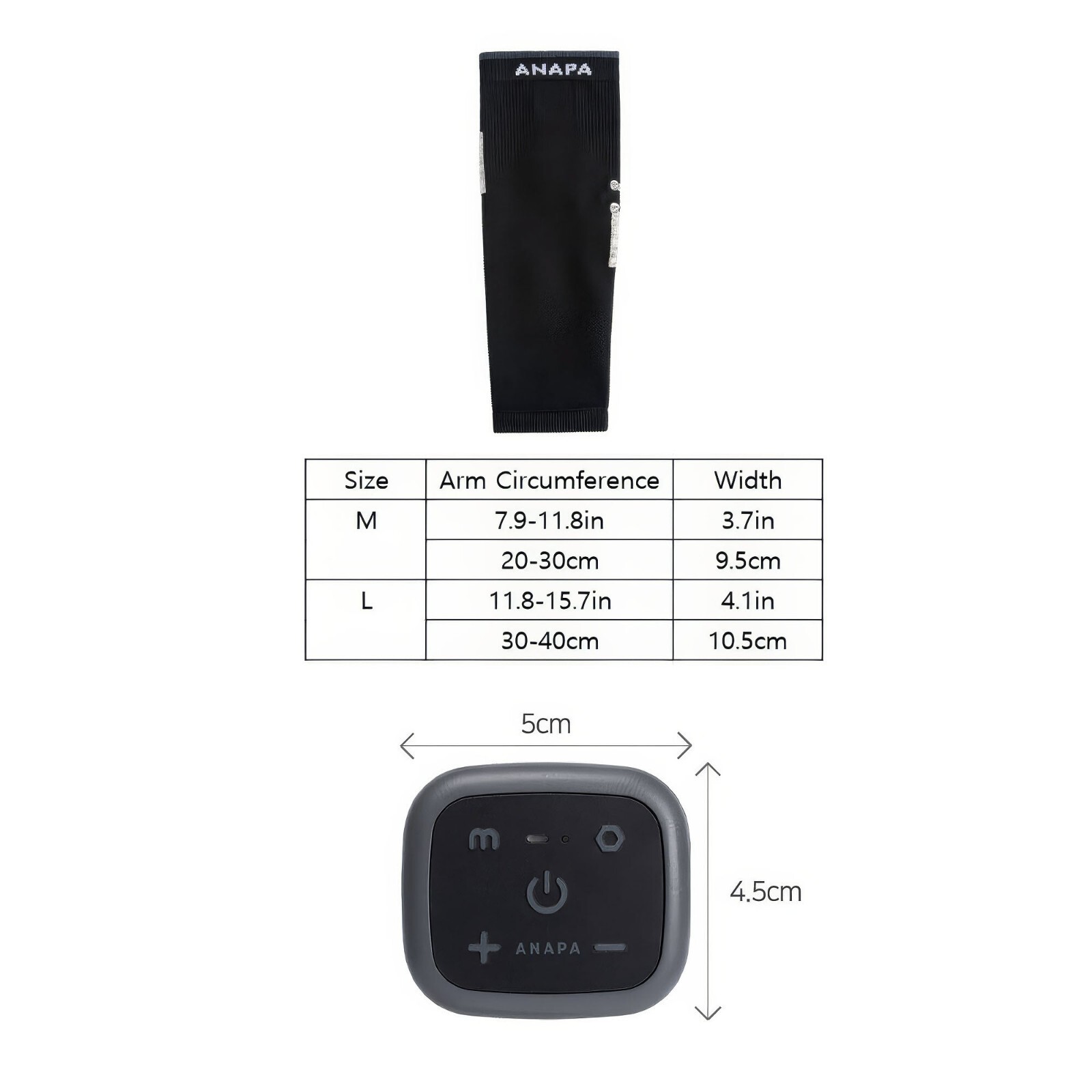 Anapa Microcurrent Low Frequency Elbow Massager Pain Relief Recovery Blood SizeL