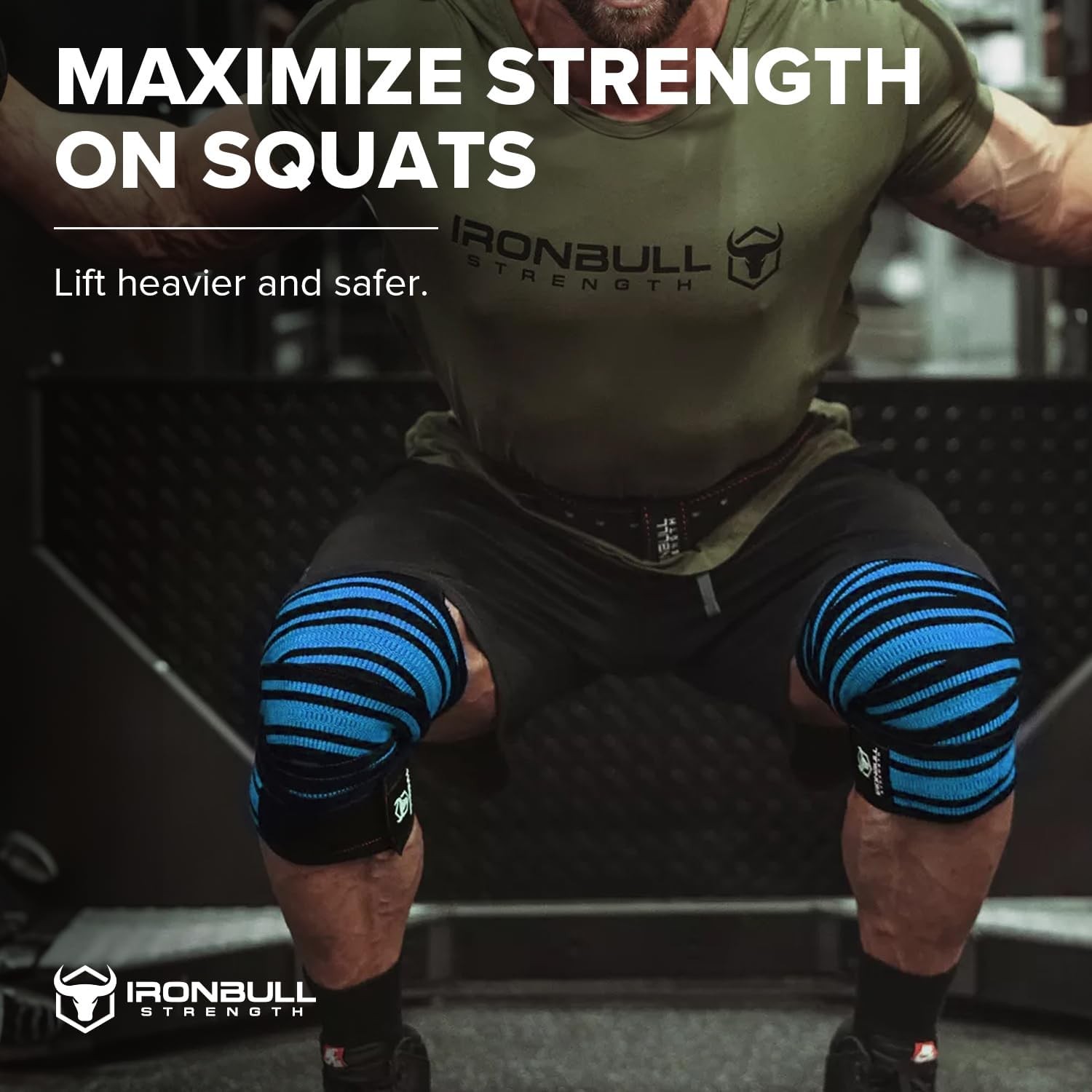 Weightlifting & Powerlifting Workout Protective Compression Knee Wraps (1 Pair)