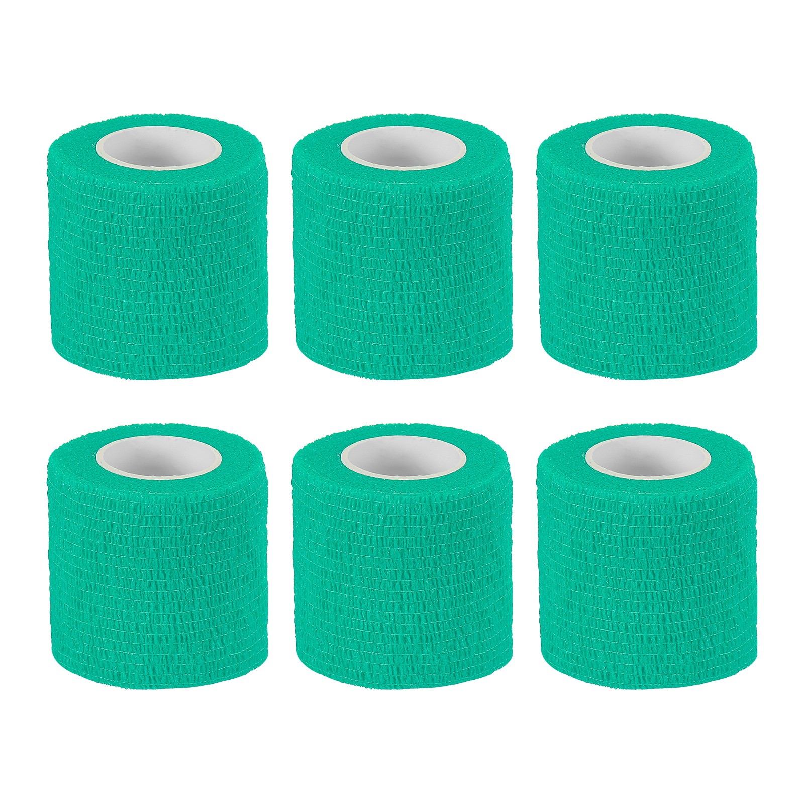 1″ x 177″ 6 Pcs Self Adhesive Bandage Wrap Elastic Self Tape Green