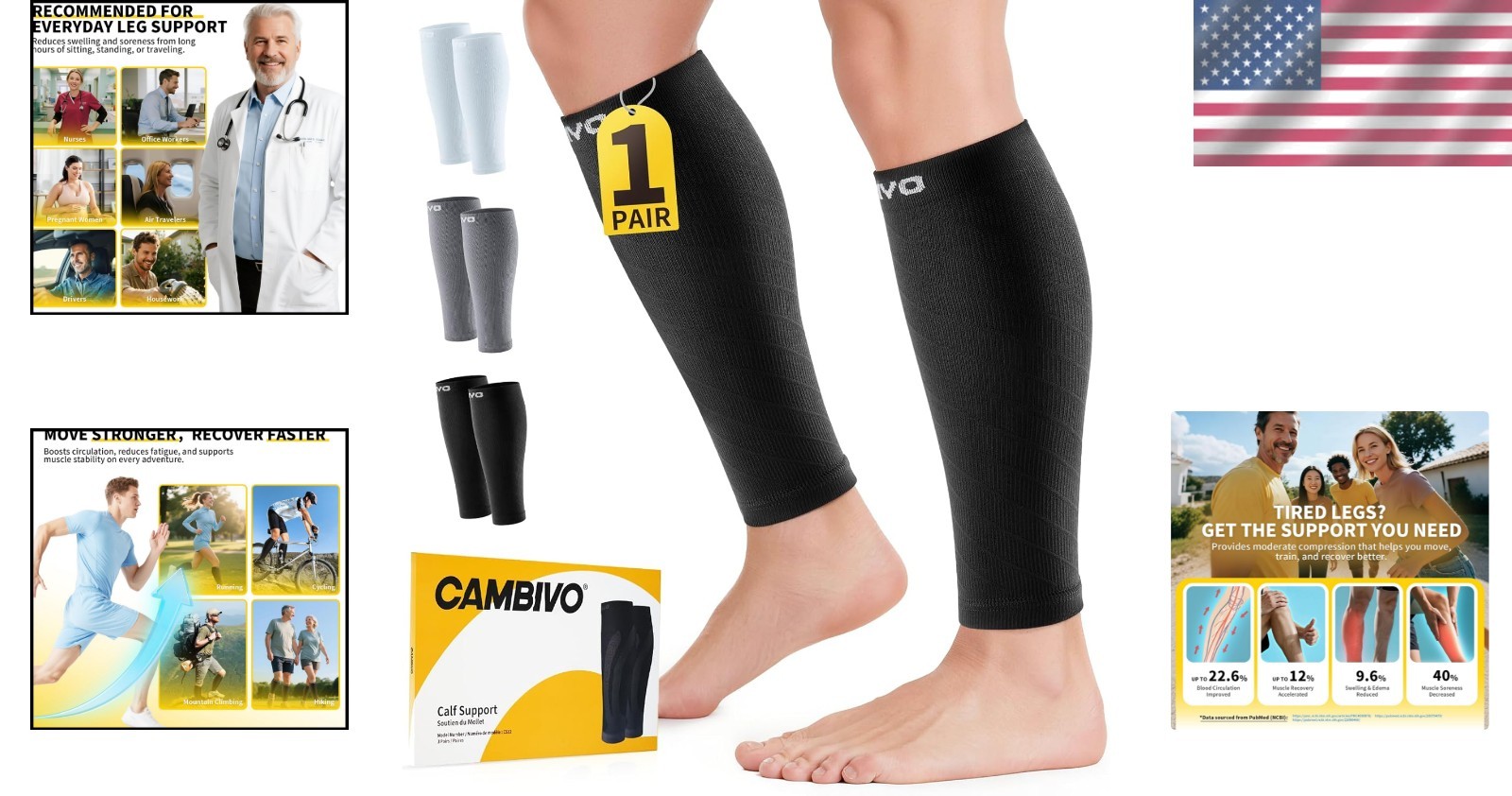 Large-X-Large Footless Compression Sleeves: Ultimate Support for Shin Splints