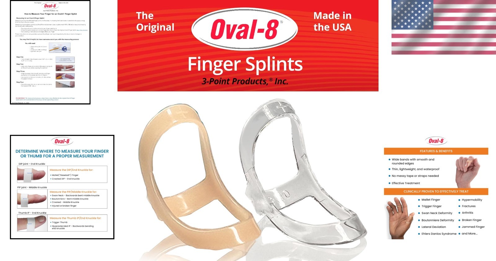 Oval-8 Finger Splint for Arthritis & Trigger Thumb, Size 5