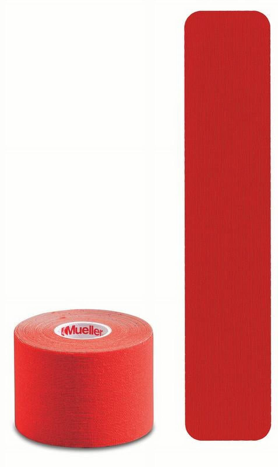 Mueller Kinesiology Tape, Precut I-Strip Roll, 20 strips, Red