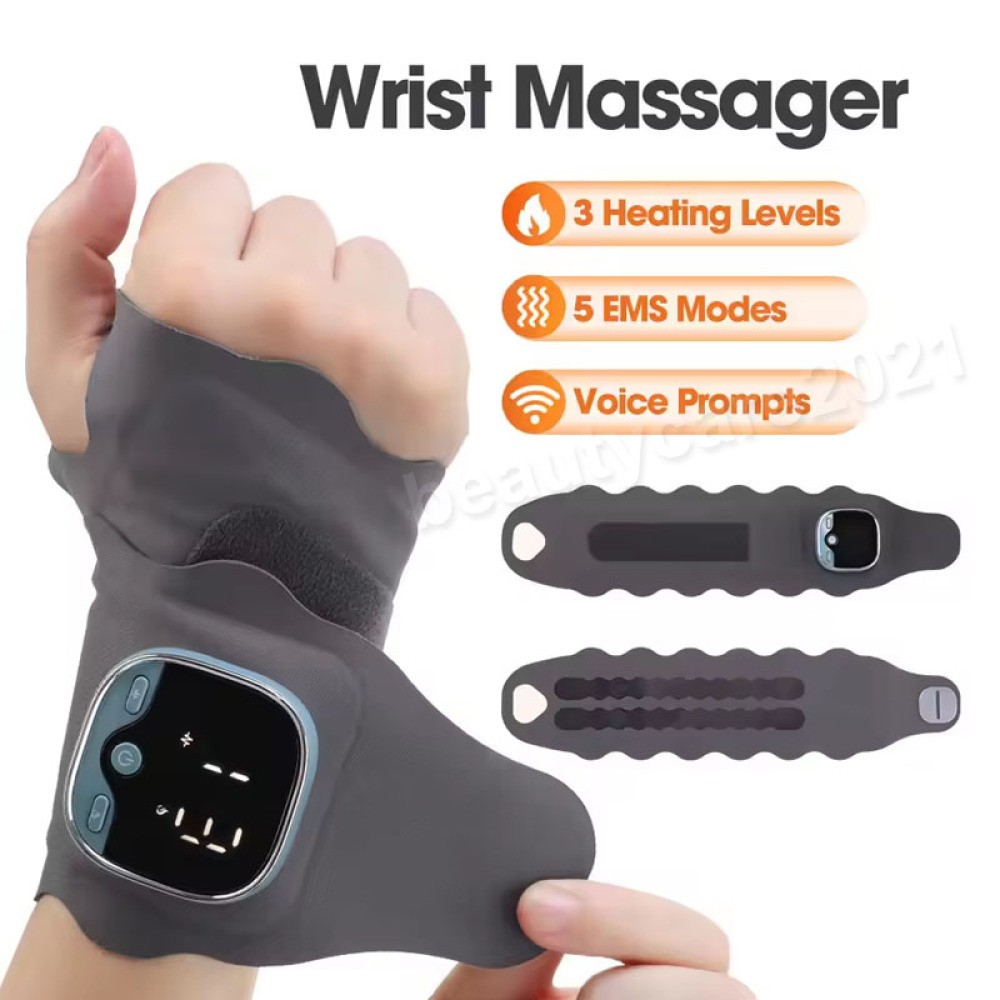 Cordless Hand Wrist Massager Pain Relief with 5 Heat Levels & 3 Vibration Modes
