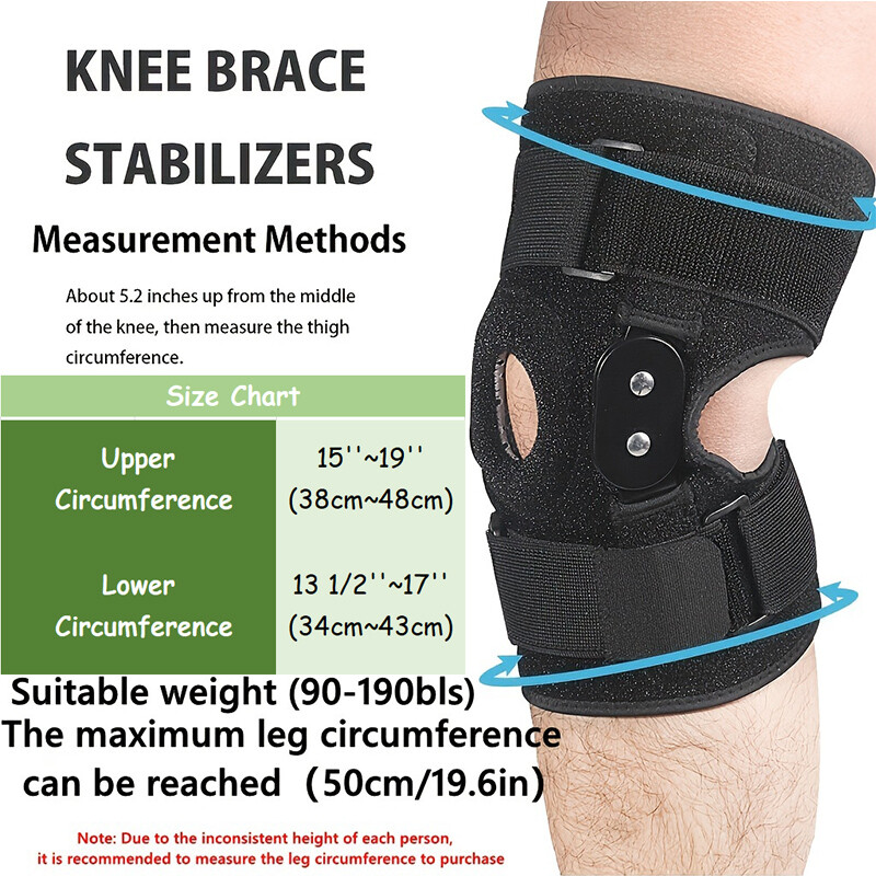 Knee Brace Hinged Open Patella Compression Support Wrap Meniscus Arthritis Joint
