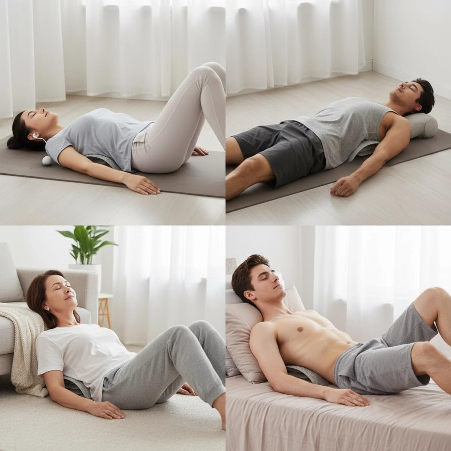Back Stretcher for Lower Back Pain Relief, Adjustable Lumbar Traction Device, Sp