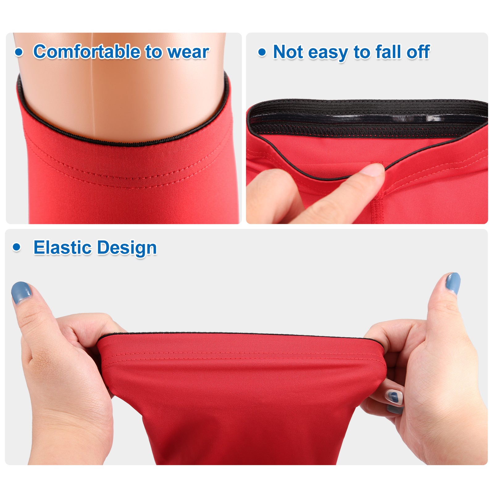 1 Pair Leg Calf Compression Sleeve Reduction Joint Pain Red L