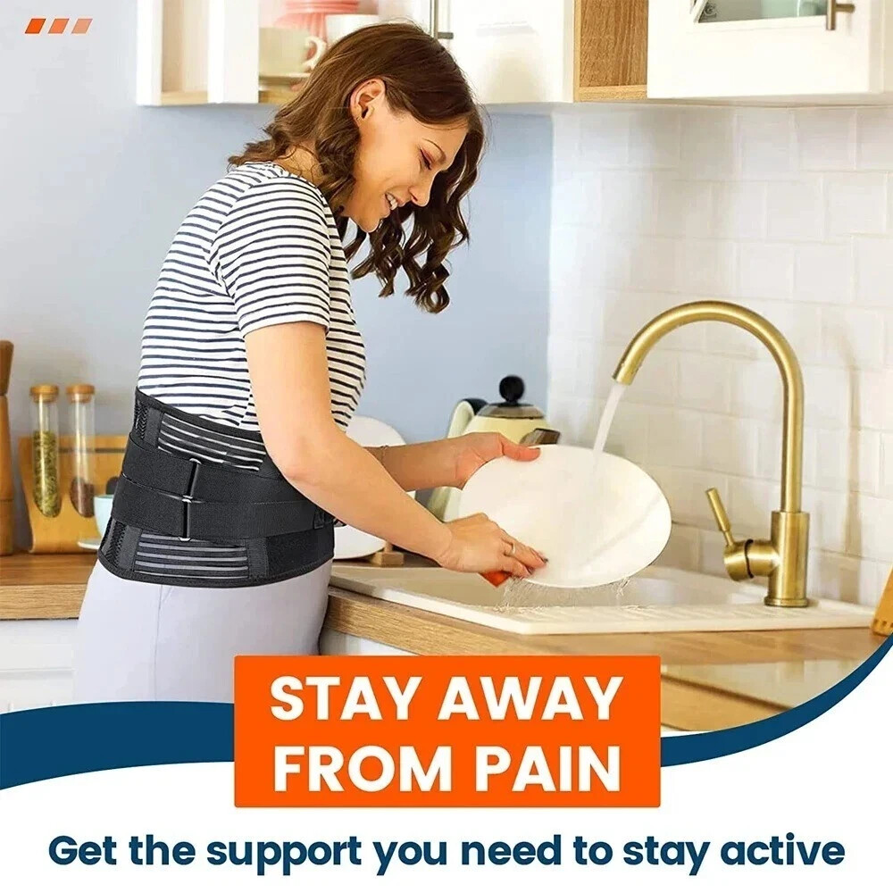 Adjustable Lower Back Brace Lumbar Support Waist Belt For Men Women Pain Relief