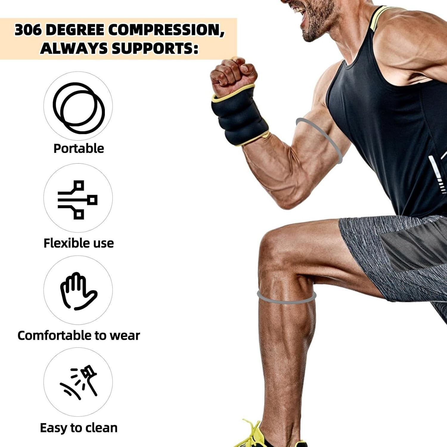 4-Pack Patellar Tendon Support Brace – Durable Silicone Knee Straps for Sports