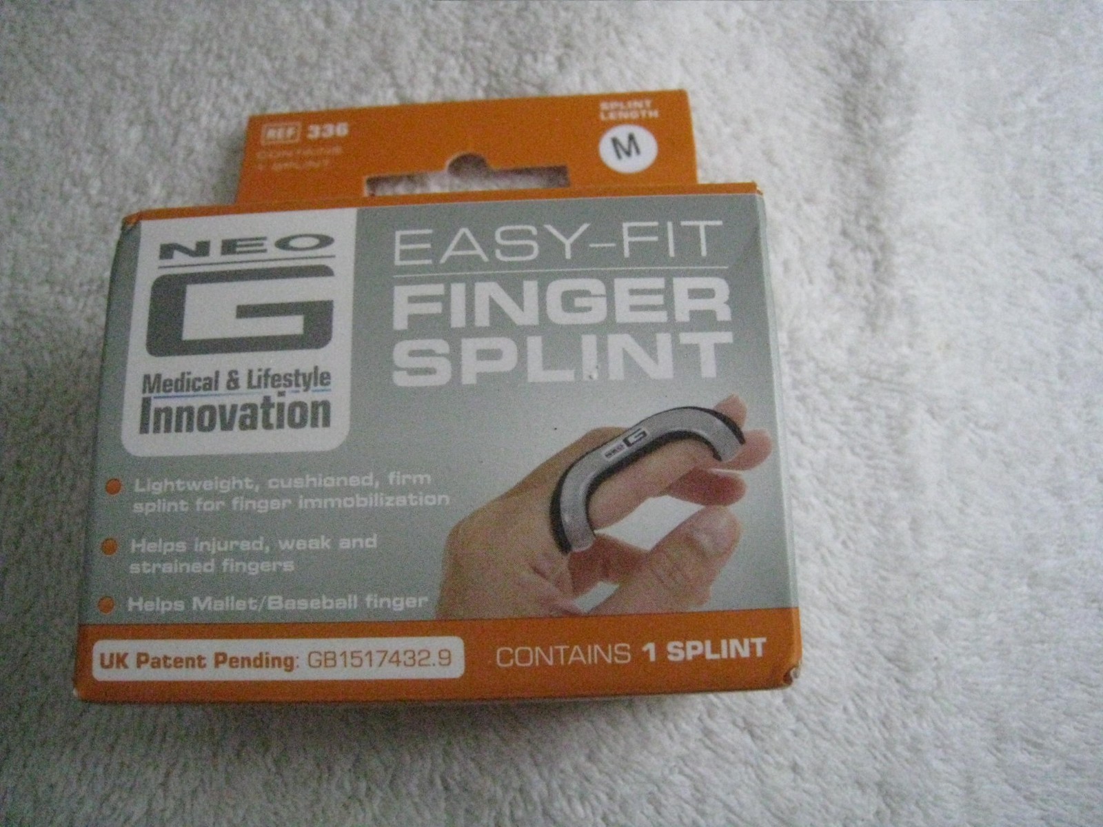 Neo G Easy Fit Finger Split (length M, 2.4in) REF 336 Color GRAY NEW IN PACK