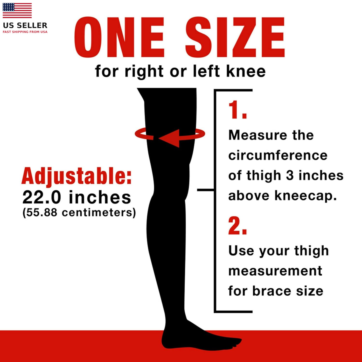 Brand Adjustable Compression Knee Support, Moderate Support for Weak, Sore or I