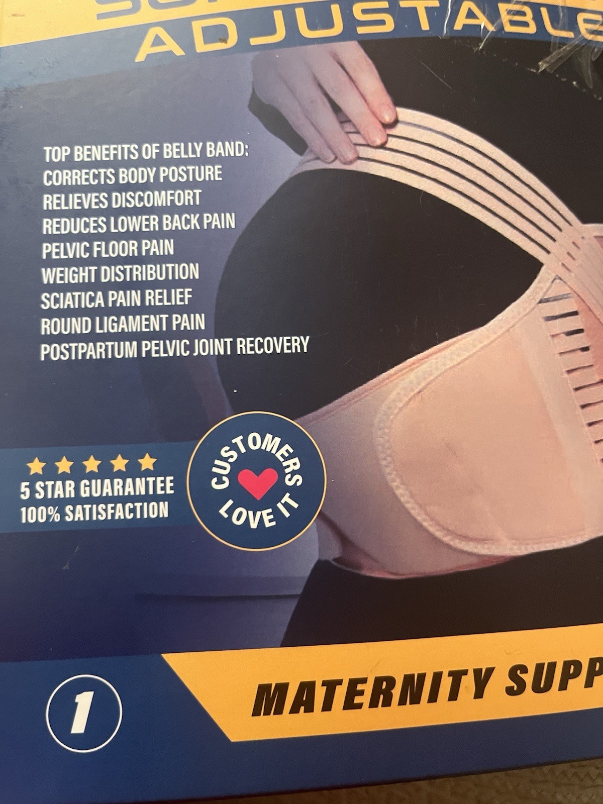 ChongErfei Maternity Support Belt Adjustable Black M