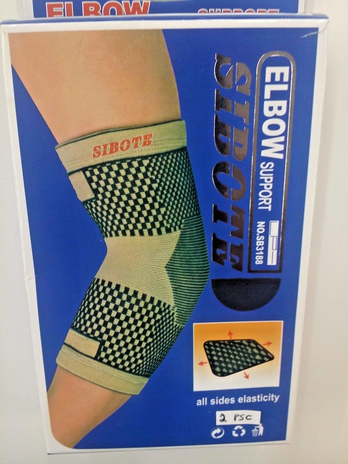 Elbow Brace Support Elastic Compression Wrap Sleeve (set of 2)