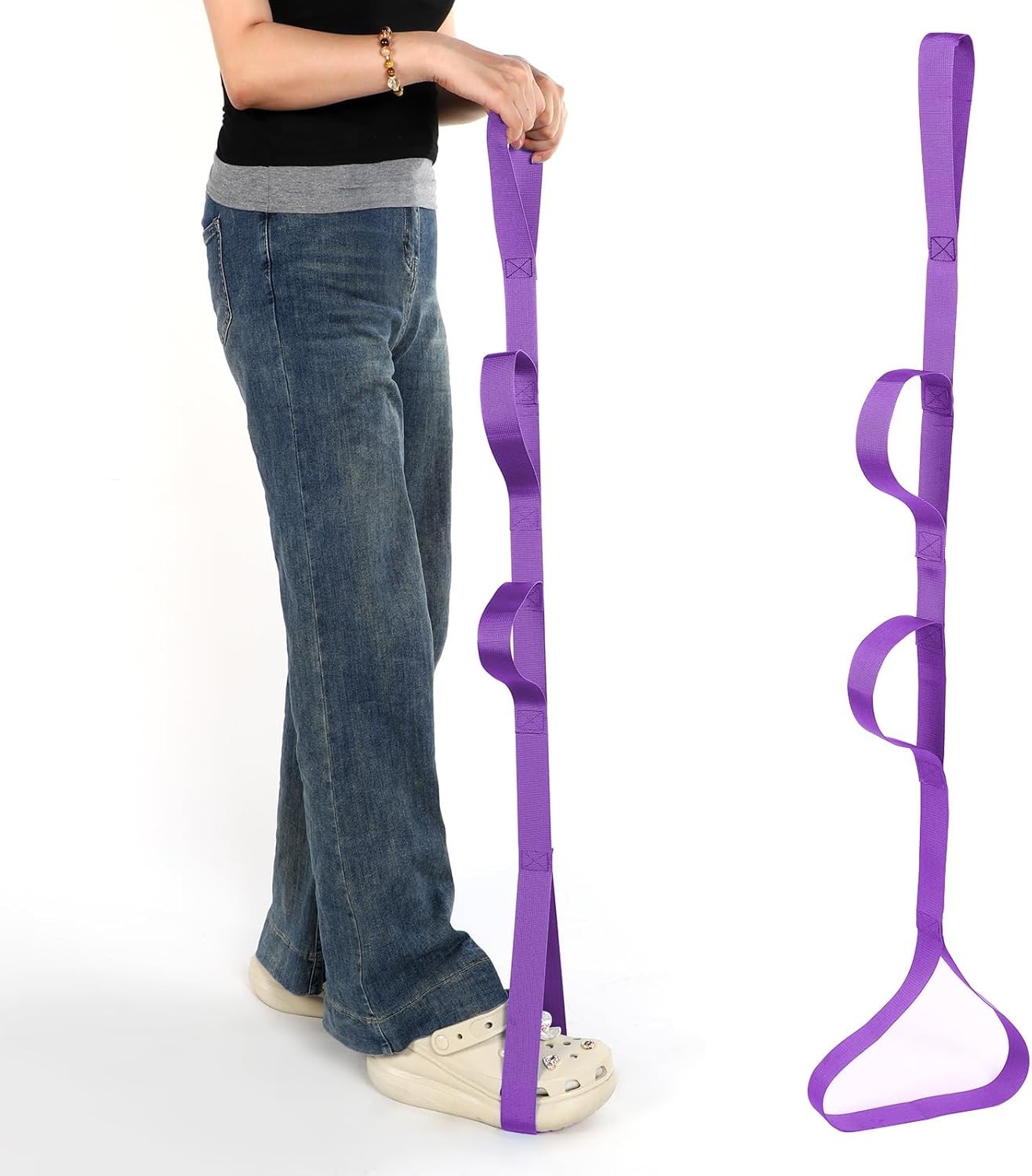 45 Inch Leg Lifter Strap W/ Multi Loops Post Surgery Recovery Aid Hip