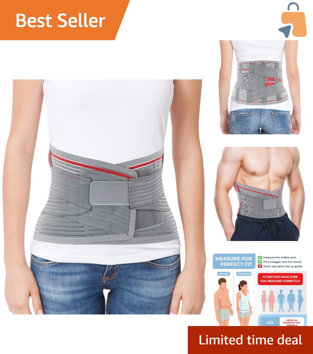 Breathable Lumbosacral Back Support Brace – Slim Design for Lower Back Relief