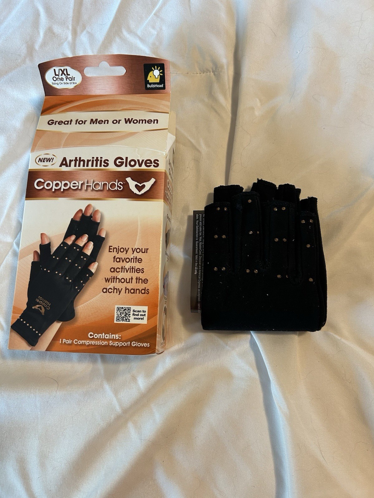 Copper Hands Arthritis Compression Gloves Size: L/XL Men And Women New In Pack