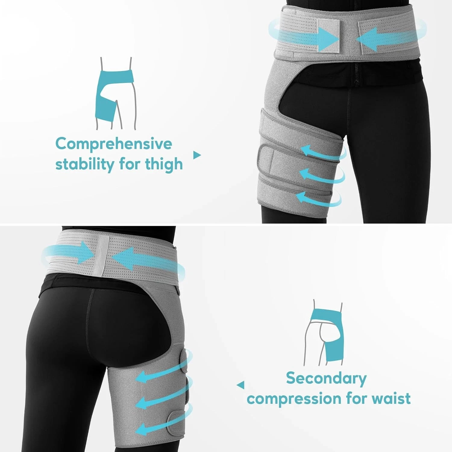 Hip Brace Sciatica Pain Relief Devices,Sciatic Nerve Left, Gray