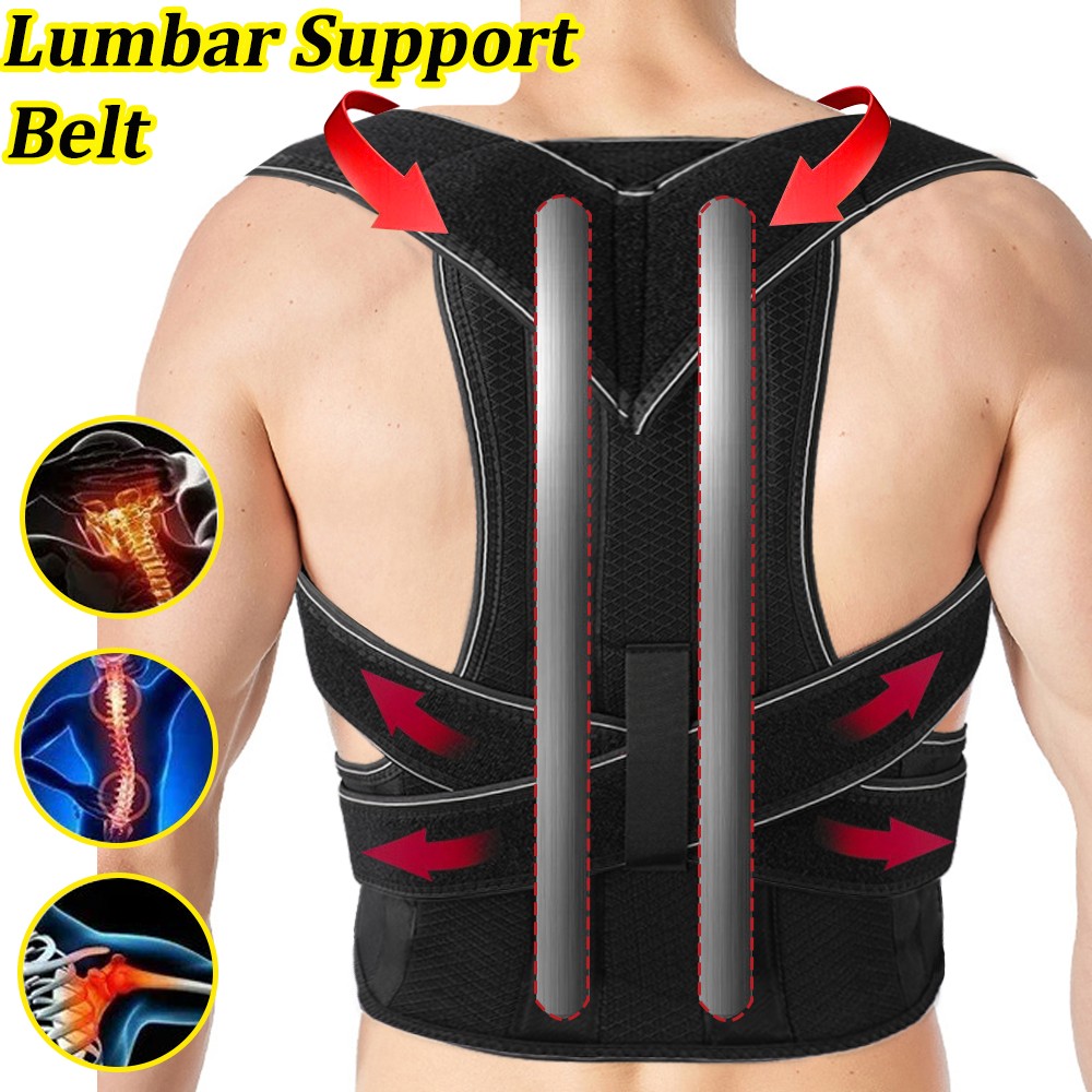 Adjustable Lumbar Lower Back Support Belt Brace Posture Corrector Straightening