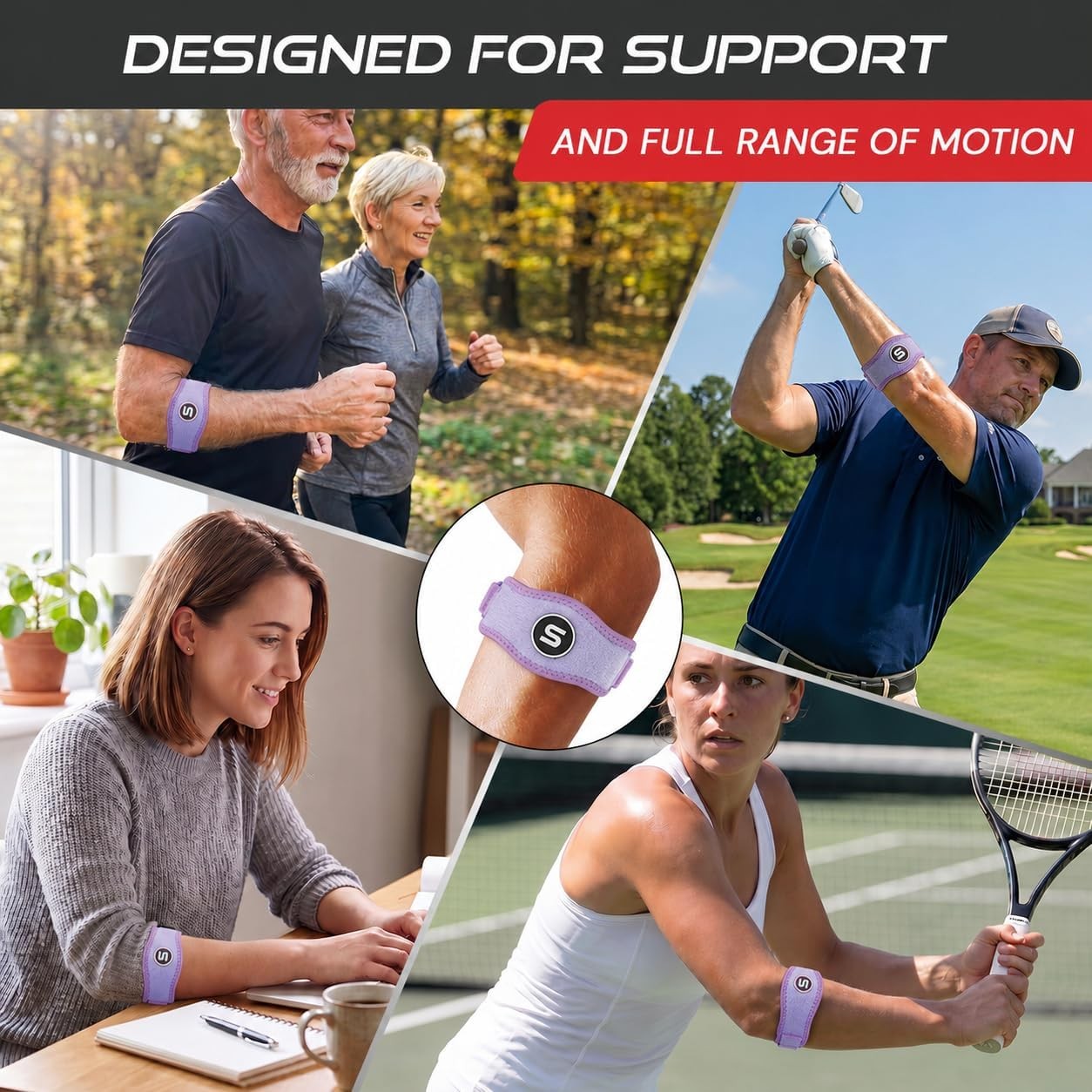 Sleeve Stars Tennis Elbow Brace for Men & Women Tendonitis Strap Golfers Support