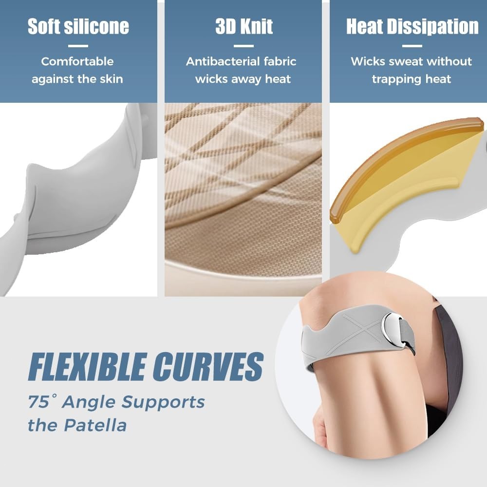 SILICONE Patellar Tendon Support Strap,Adjustable patella Support band,knee brac