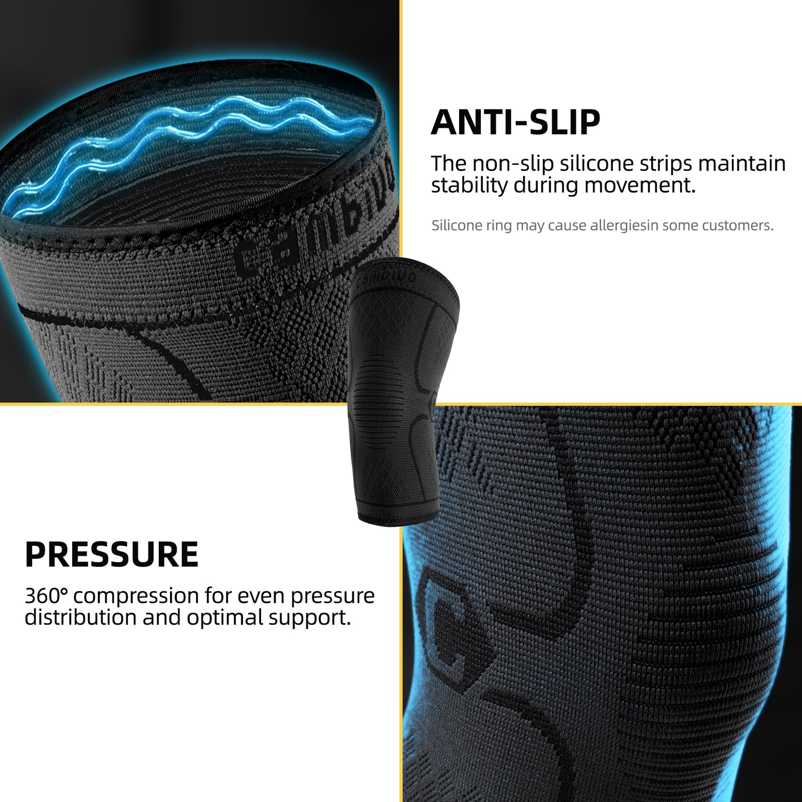 2 Pack Knee Braces for Knee Pain, Knee Compression Sleeve for Men and Women, …