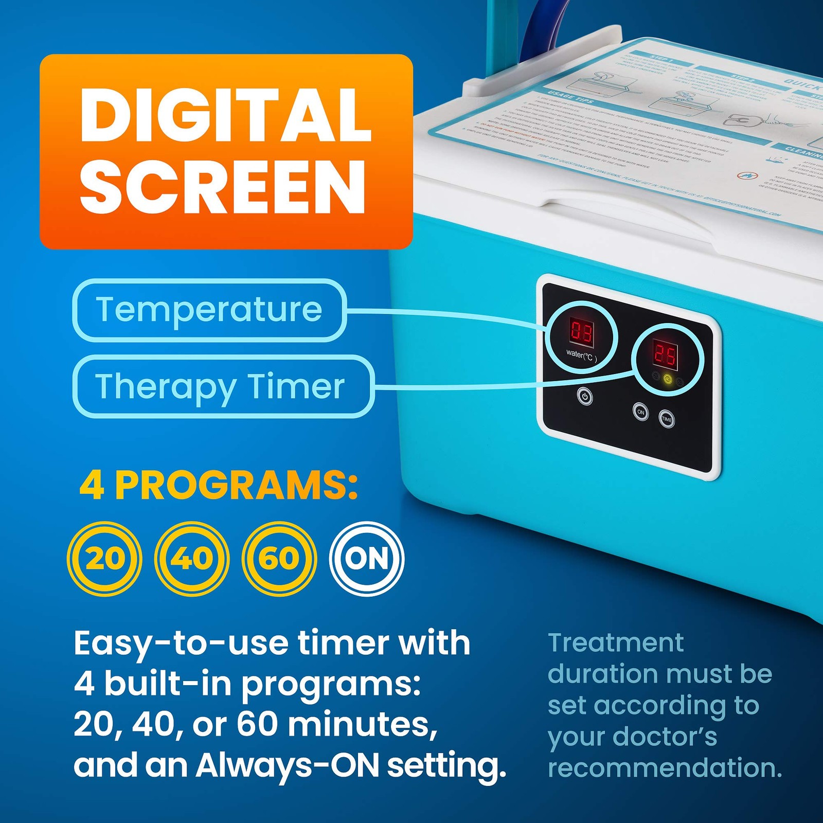 Cold Therapy Ice Machine for Knee Surgery Recovery – Programmable Continuous …