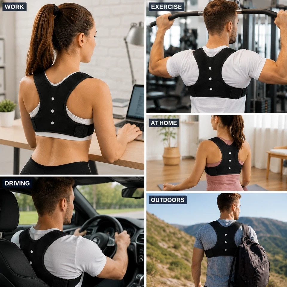 Posture Corrector for Men & Women Back Brace Adjustable Shoulder Support Pain