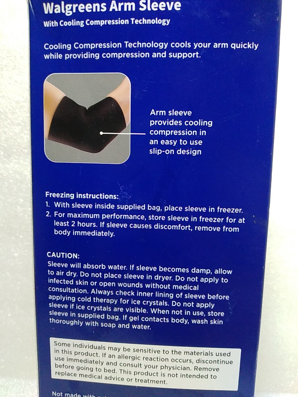 Walgreens Arm Sleeve wCooling Compression ~Fits L/R ~Size S/M ~New/Blemished Box