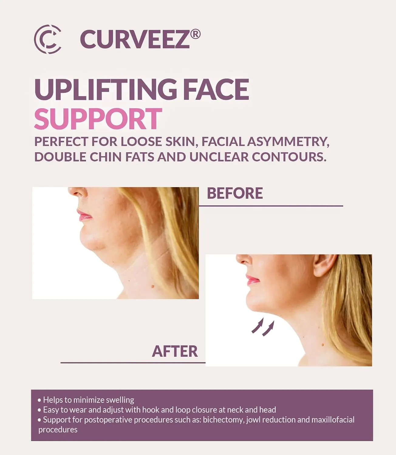 Face Toning Belt Lipo Compression Chin Strap For Post Surgery Recovery Support