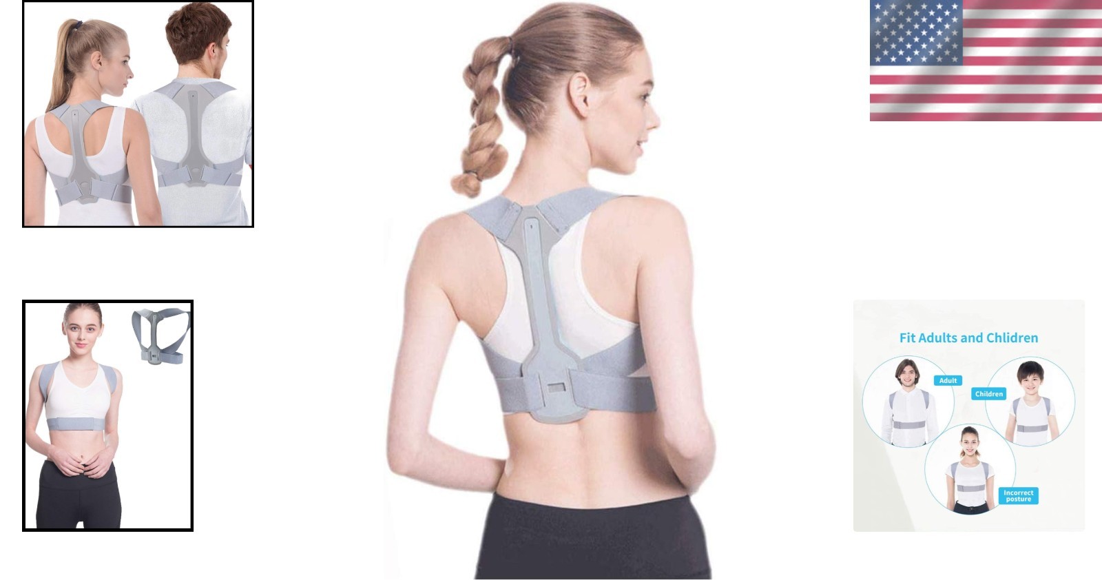 Adjustable Posture Corrector with Detachable Pads – Invisible Support for Size L