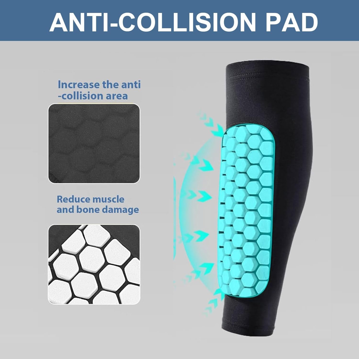 2 Pairs Soccer Shin Guards, Shin Guards Soccer Kids Youth Adult Calf Compress…