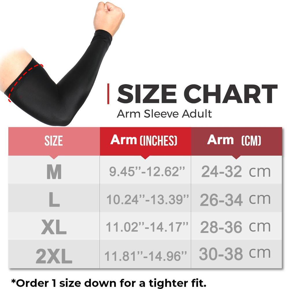 Compression Arm Sleeves Sports Gym Arthritis Lymphedema UV Protection Men Women