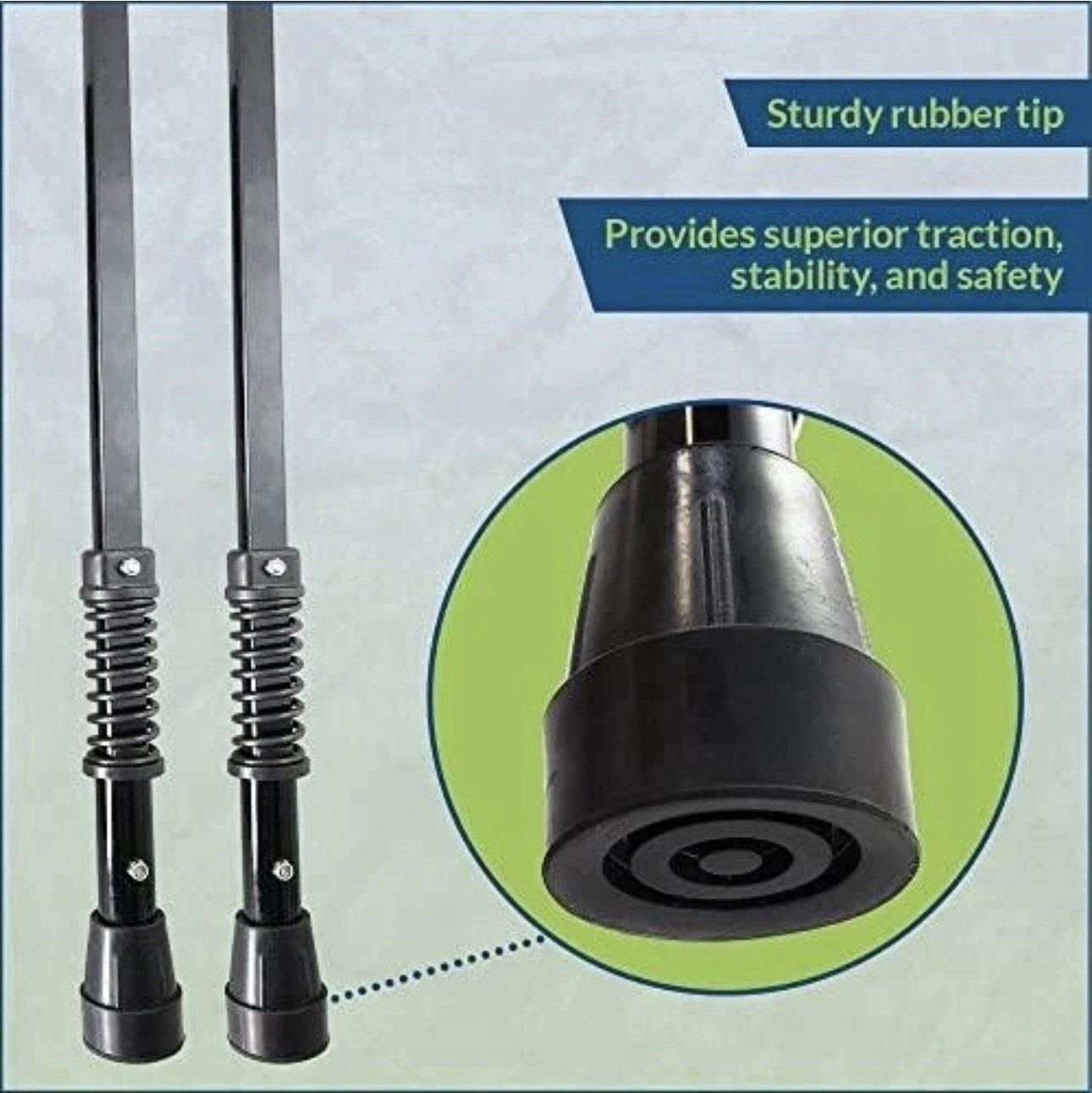 NEW OPEN BOX York Nordic Spring Cushion Crutches Adjustable Travel 330 lb Pair