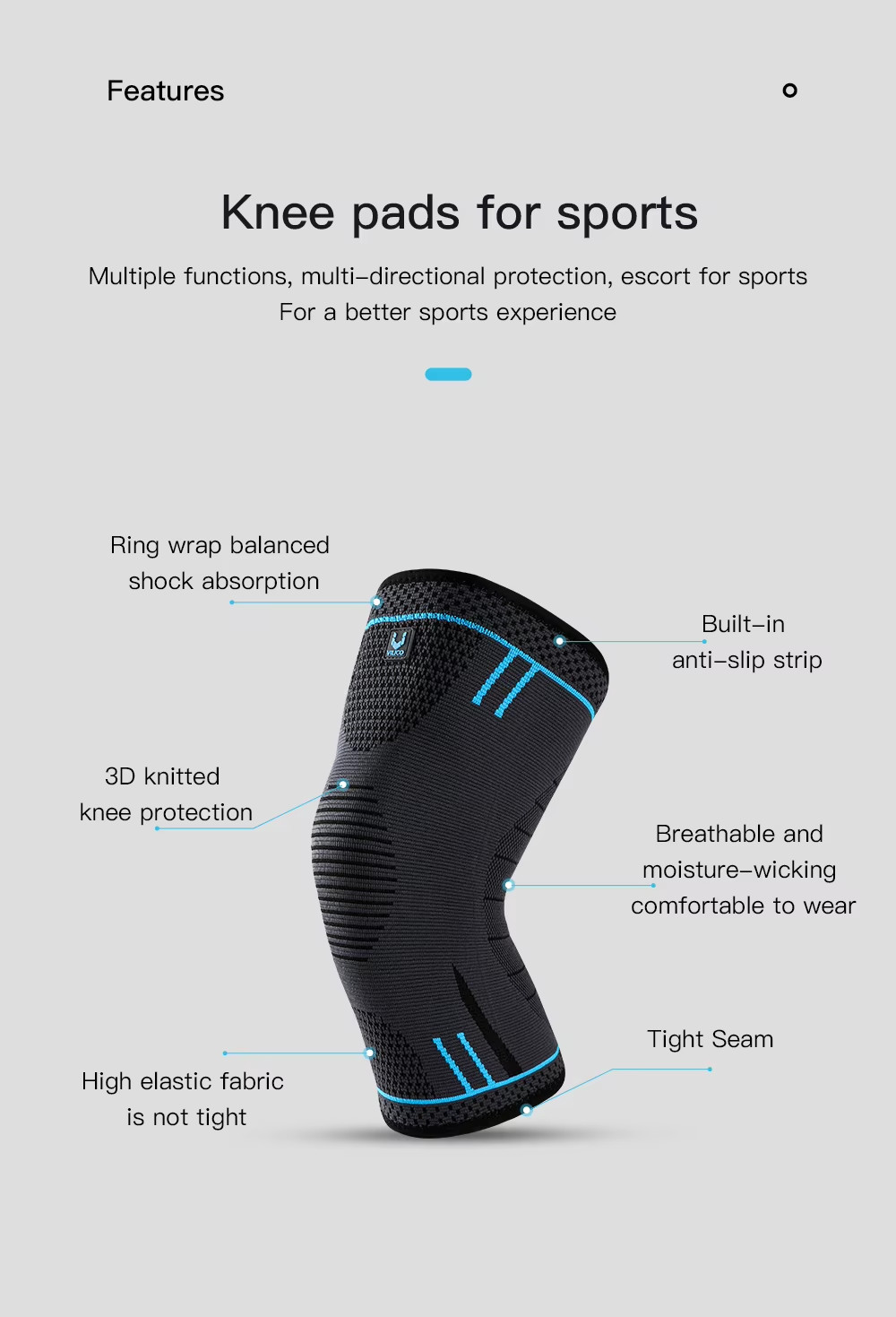 1 PCS Professional Non-Slip Compressive Knee Pad Knee Support