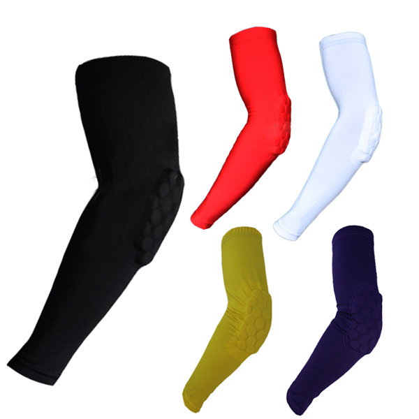 Kid Adult Sport Basketball Honeycomb Pad Arm Hand Elbow Sleeve Brace Support 1pc