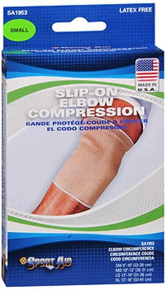 Sport Aid SA1953 Slip On Elbow Compression Support Latex Free Small Beige 1 ct