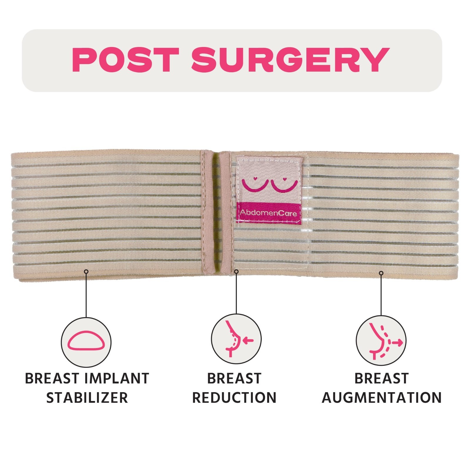 Post-Surgery Breast Implant Stabilizer Band | Chest Compression Wrap for Women |