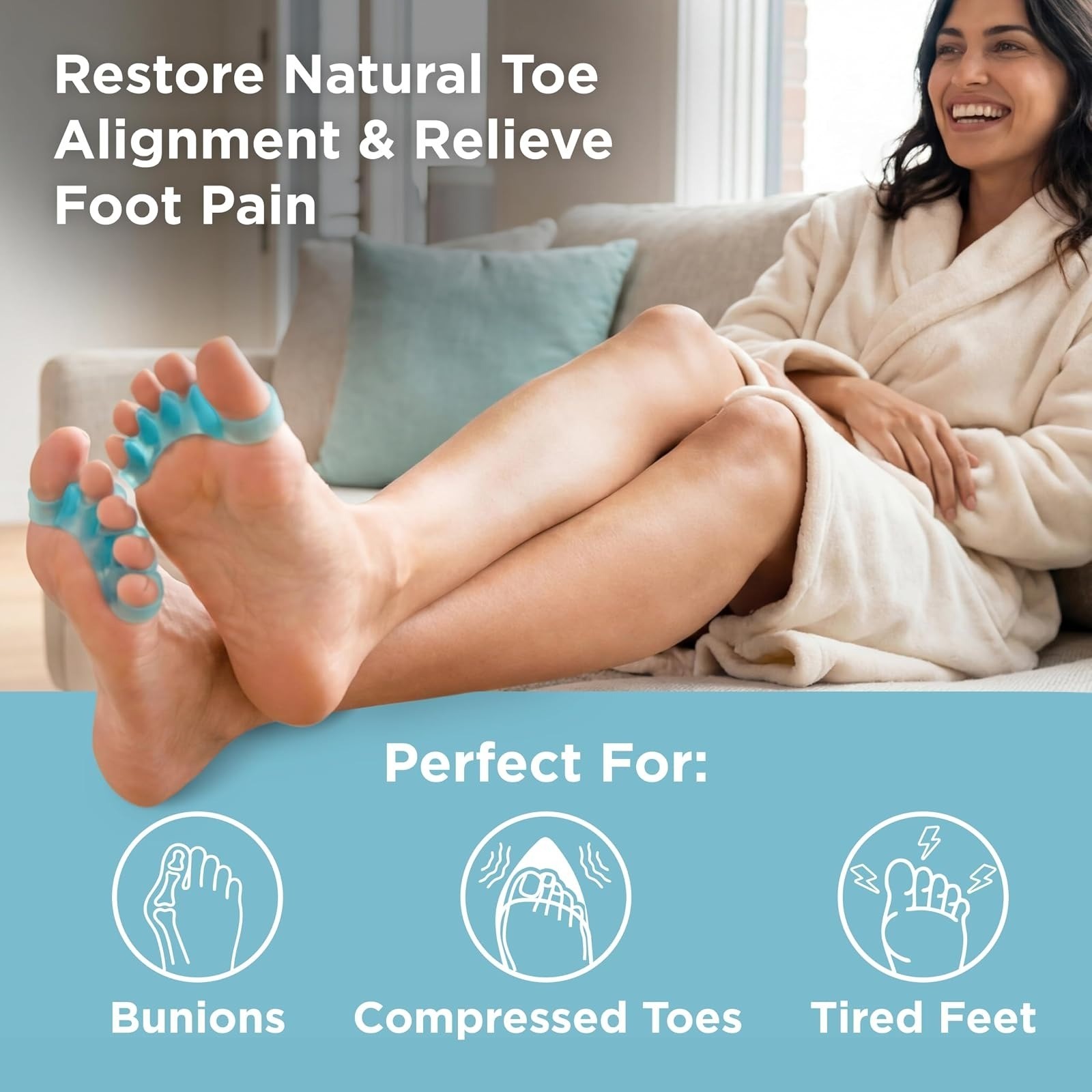 Toe Separators Toe Spacers Bunion Support Gel Black MIND BODHI