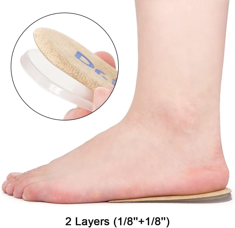 Dr.Foot Adjustable Heel Lift Inserts – Beige Orthopedic Insoles for Comfort