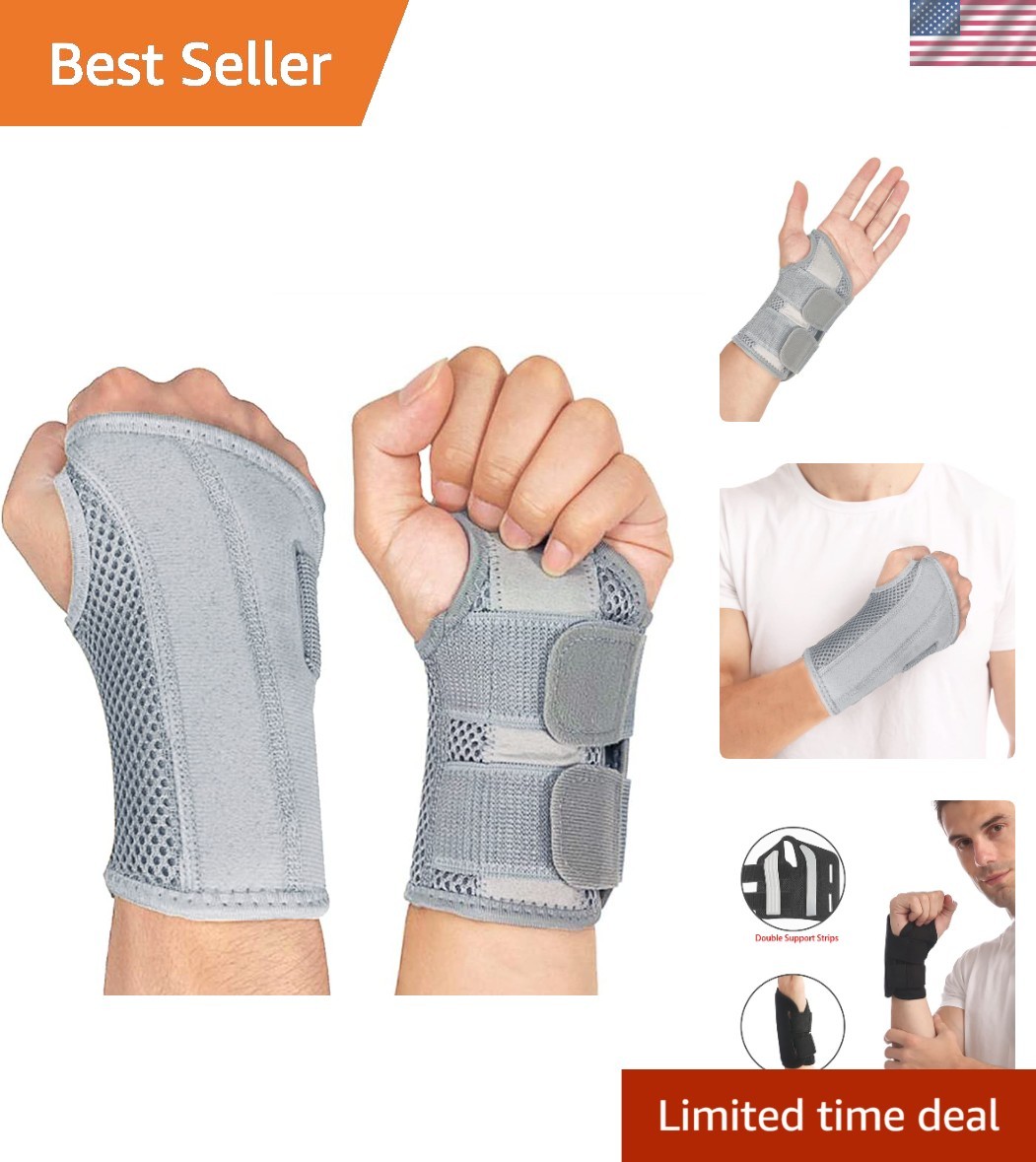 Carpal Tunnel Wrist Brace with Adjustable Straps for Night & Day Relief