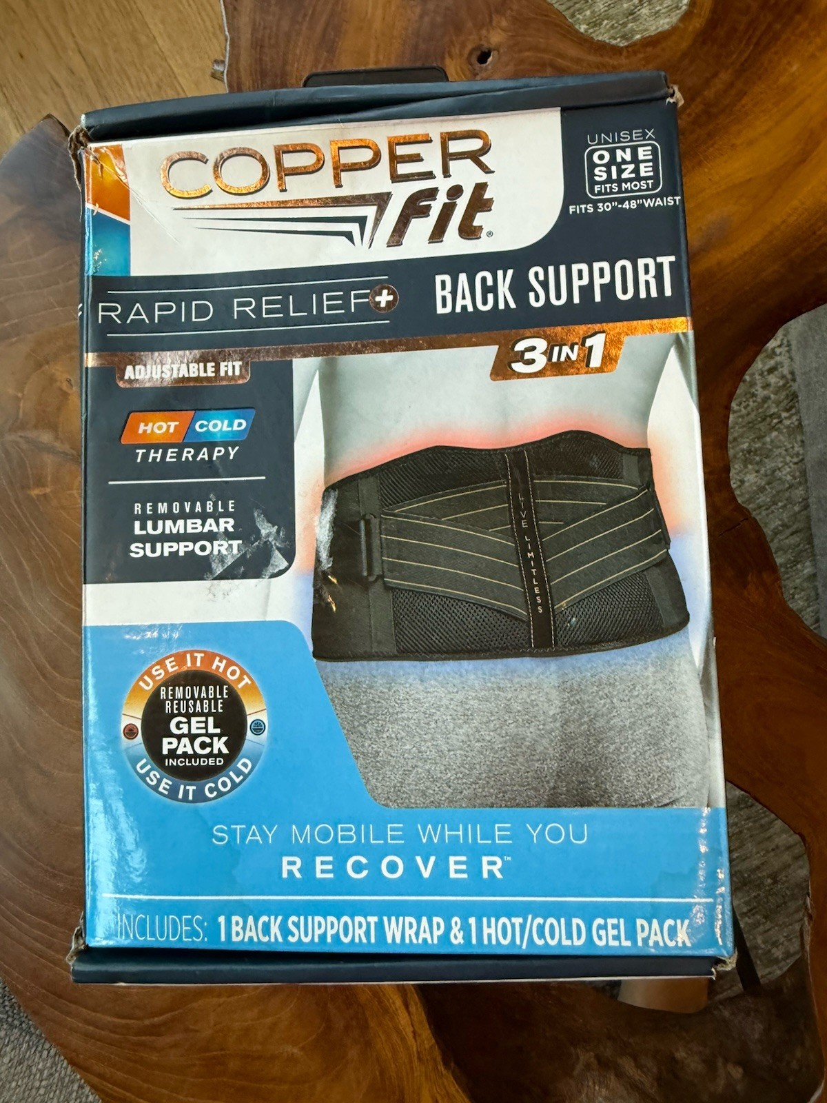 Copper Fit Rapid Relief Back Support Hot/Cold Therapy Gel Pack