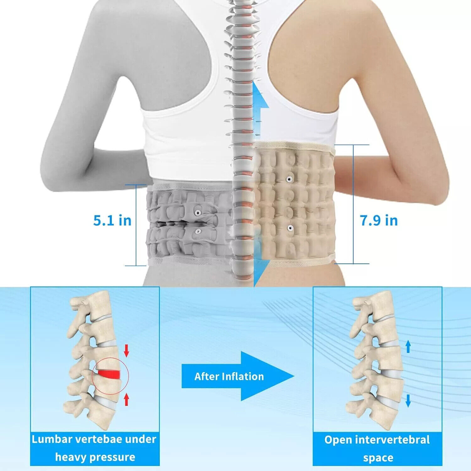 New High Quality Adjustable Decompression Back Belt Pain Relief Belt Lightweight