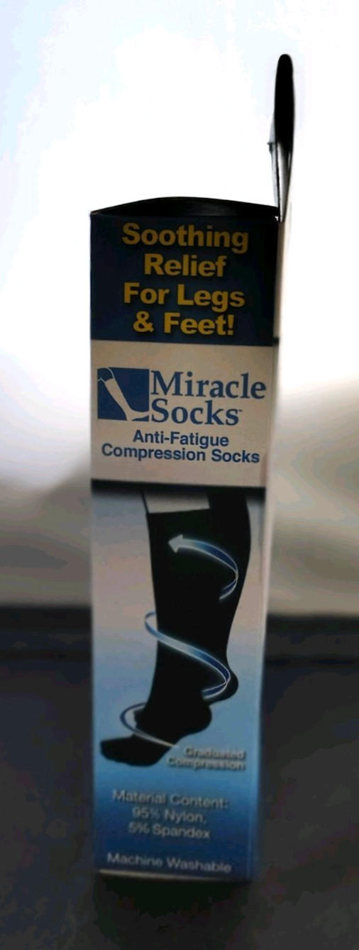 Miracle Socks Compression Socks S/M Black 1 Pair Soothing Relief 4 Legs & Feet