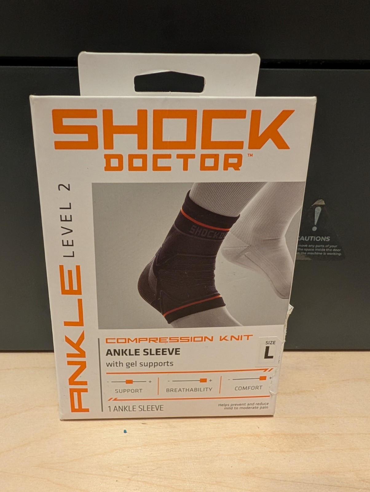 Shock Doctor Level 2 Ankle Lace Support Brace Gel Black Size Large