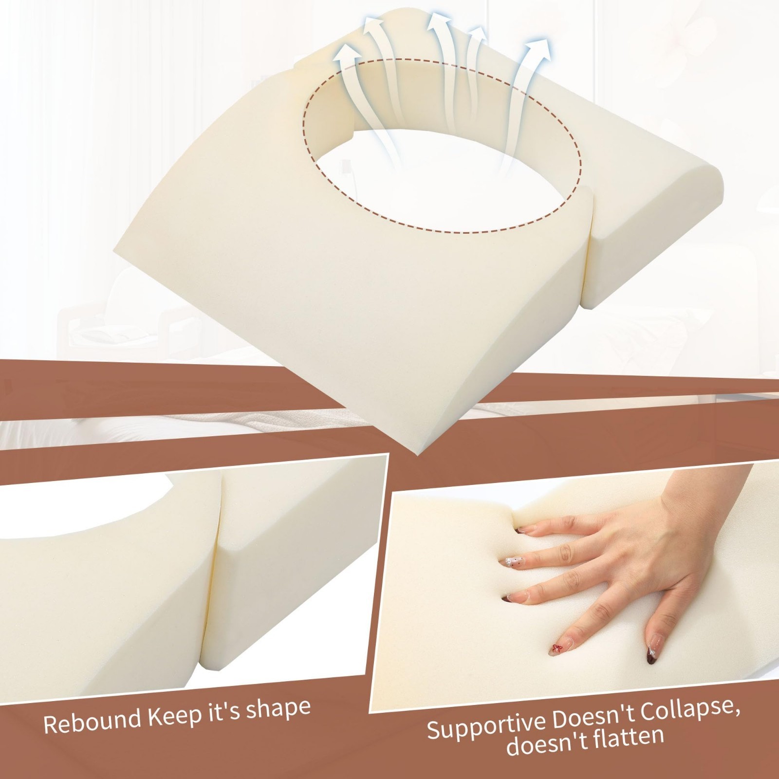 Adjustable BBL Pillow for Post Surgery Recovery, High Density Foam, Butt Support