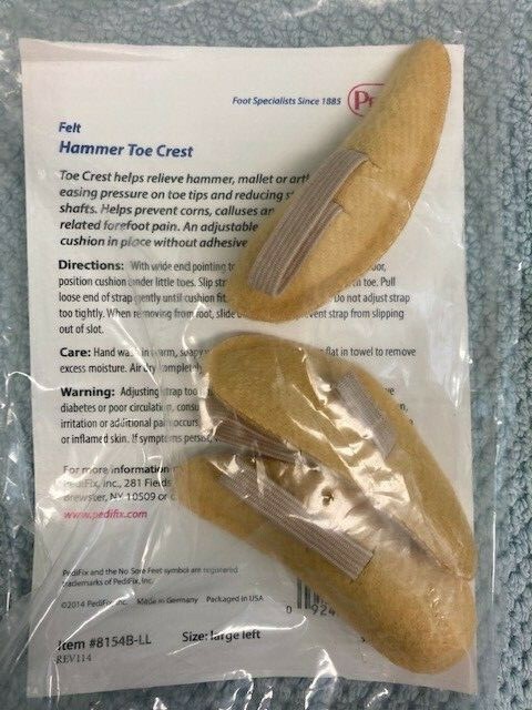 PEDIFIX HAMMER TOE CREST PAD PACKAGE OF 3 INCLUDED NEW SUEDE AND FELT