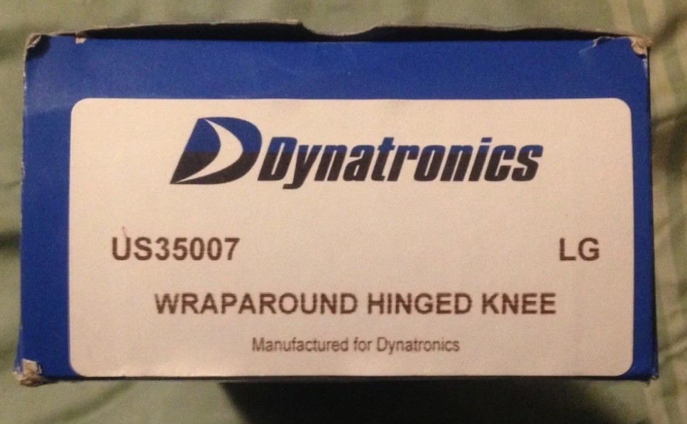 Dynatronics Wraparound Hinged Knee Brace – Black – Model # US35007 – Size Large
