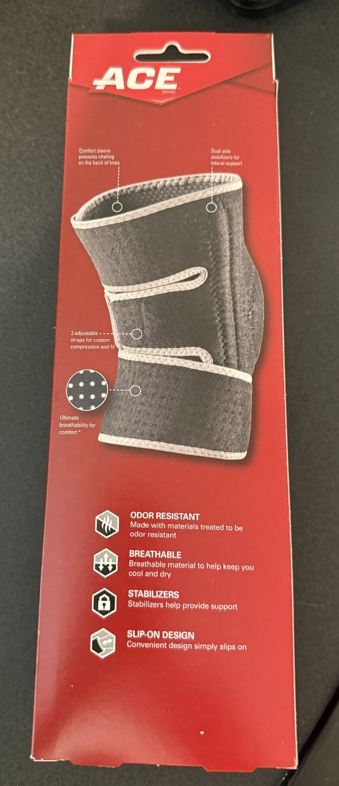 Ace Knee Adjustable Compression Support with Stabilizers Left and Right Knee