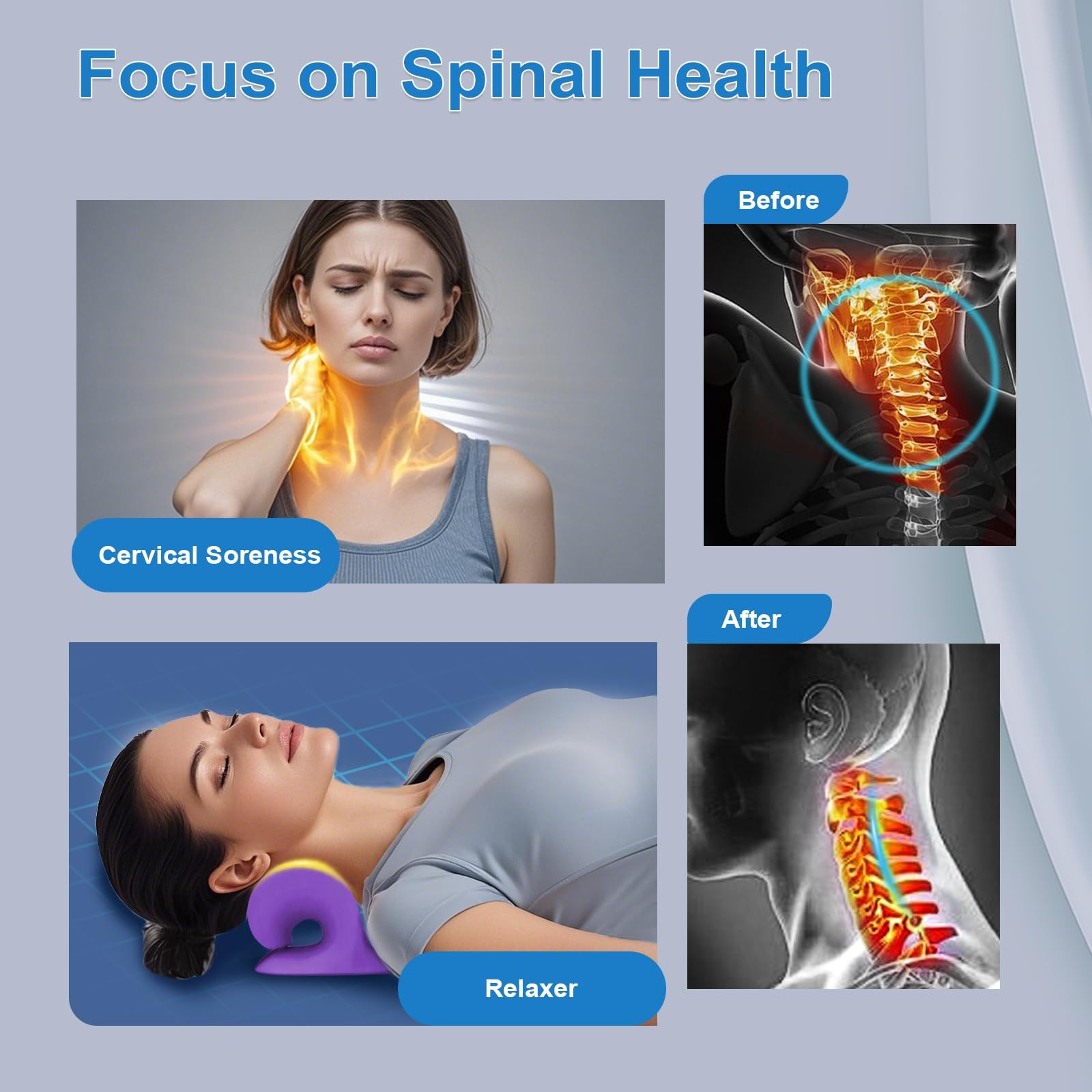 Neck Stretcher Cervical Traction Neck and Shoulder Relaxer Chiropractic Pillow
