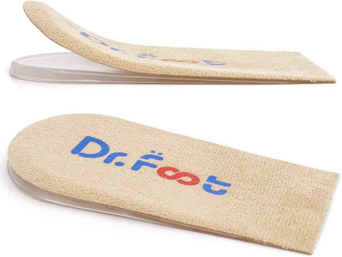 Dr.Foot Adjustable Heel Lift Inserts – Beige Orthopedic Insoles for Comfort